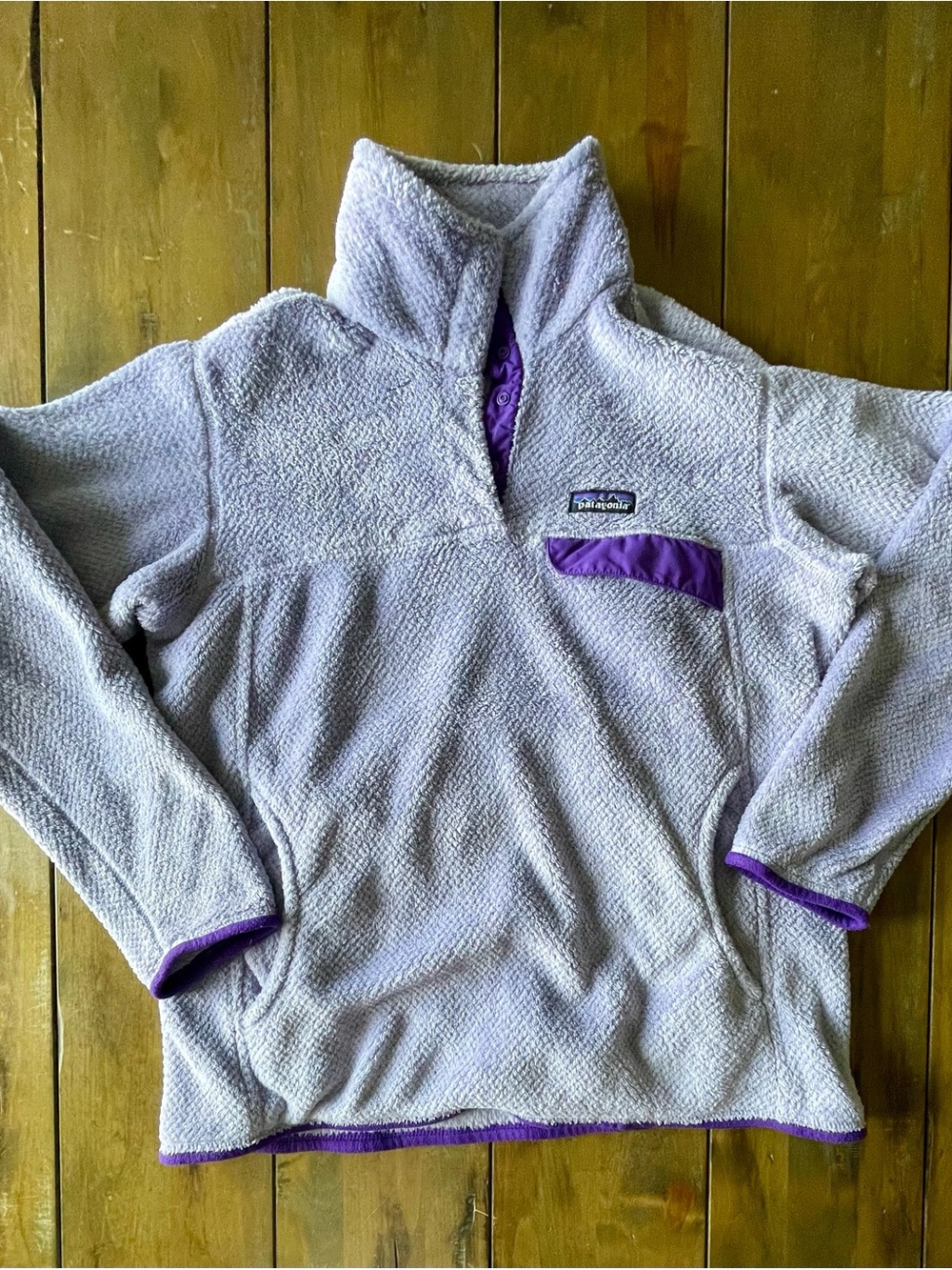 Patagonia Re-Tool Snap-T Pullover Purple Polartec Fleece Jacket (Womens Large)